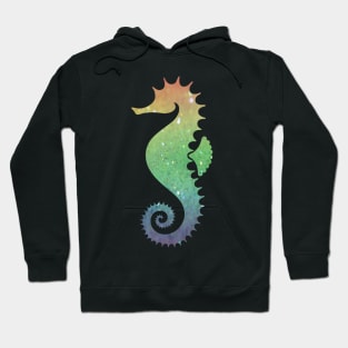 Rainbow Ombre Faux Glitter Seahorse Hoodie